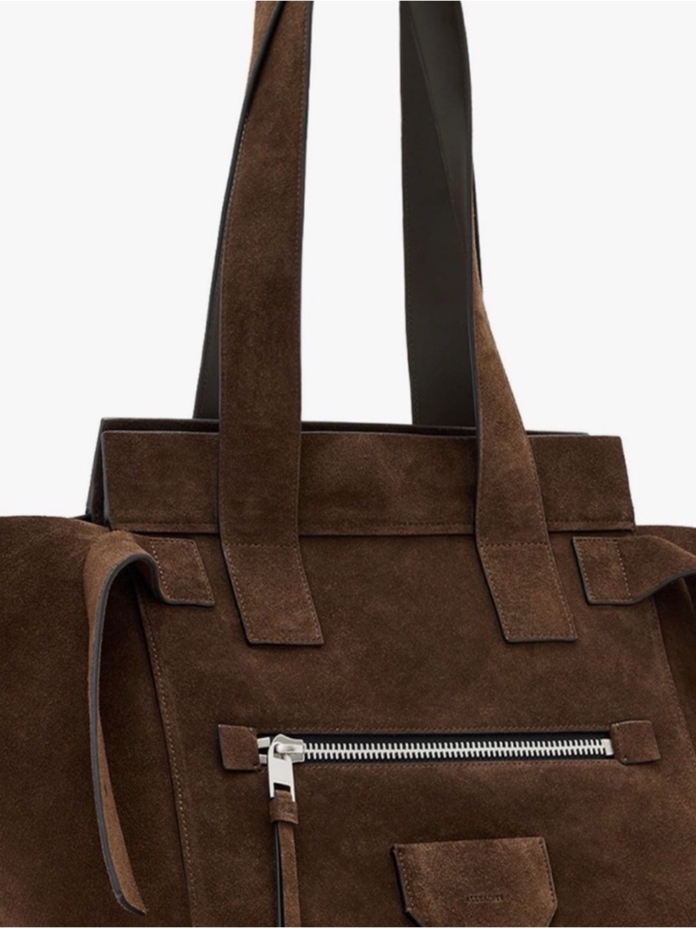 All Saints Perez suede tote bag - Picture 2 of 8